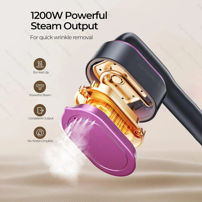 1200W Handheld Hanging Steam Iron Touch Screen Control 15 Seconds Fast Preheat Portable Steam Iron Home Fabric Clothes Steamer