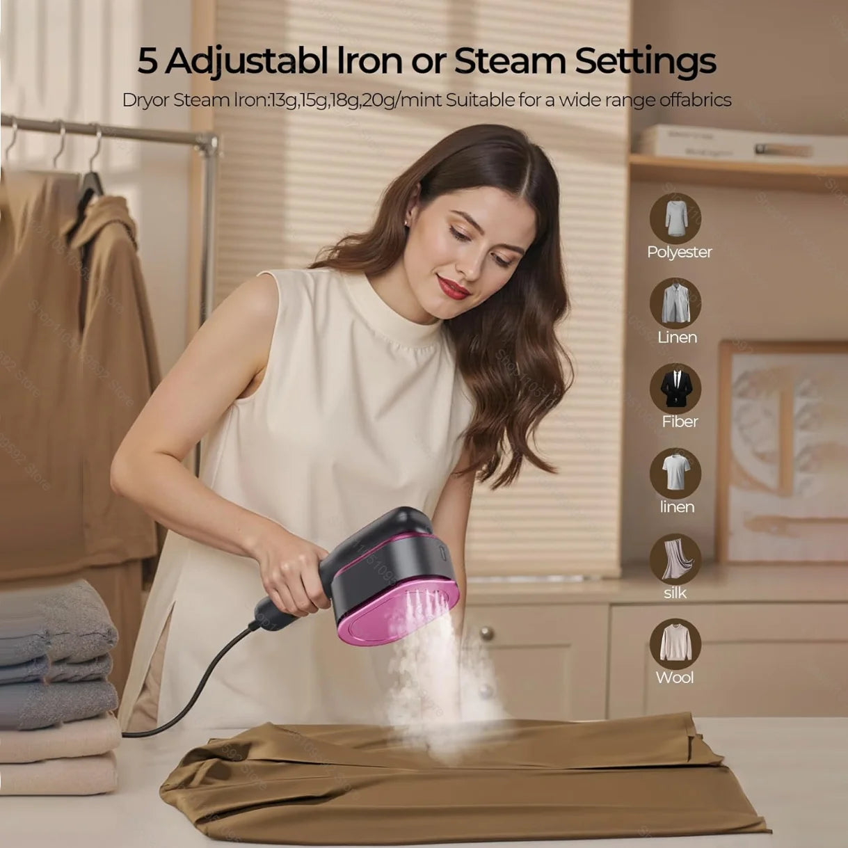 1200W Handheld Hanging Steam Iron Touch Screen Control 15 Seconds Fast Preheat Portable Steam Iron Home Fabric Clothes Steamer